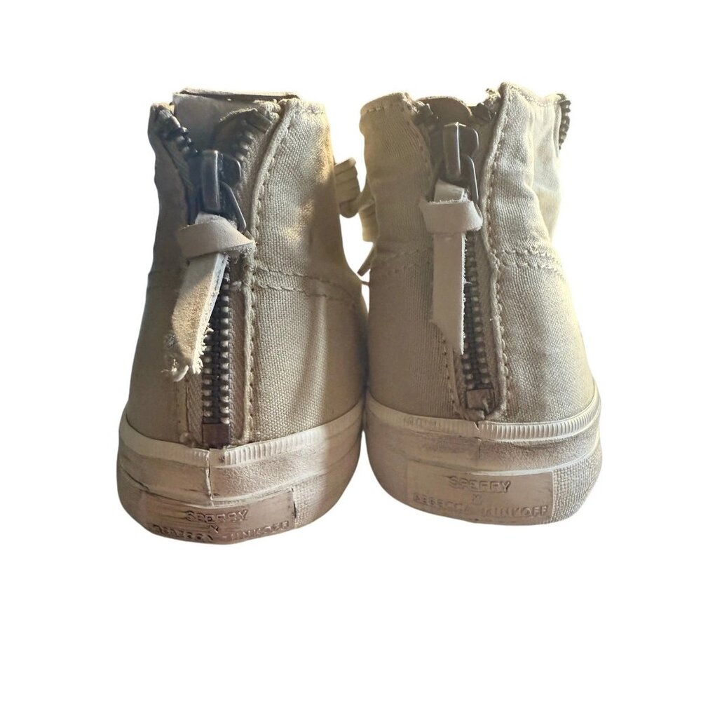 Sperry X Rebecca Minkoff High Top Canvas Sneaker Tan Women's Size 7.5M - Picture 4 of 7